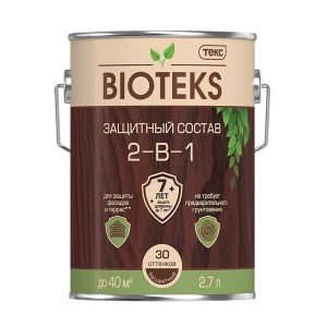 Антисептик Текс Bioteks 2-в-1 декоративный для дерева махагон 2.7л
