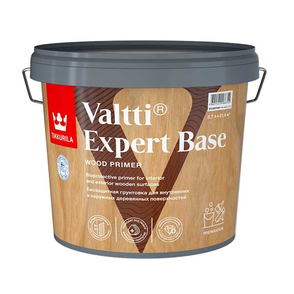 Антисептик Tikkurila Valtti Expert Base грунтовочный для дерева бесцветный 2.7 л