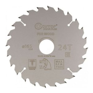 Диск пильный по дереву Cutop Profi plus c тефлоновым покрытием 24Т 165х1.3/2 х 30/25.4/20/16 мм