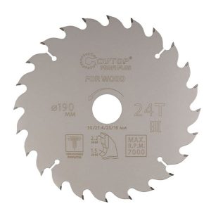 Диск пильный по дереву Cutop Profi plus c тефлоновым покрытием 24Т 190х1.5/2.2 х 30/25.4/20/16 мм