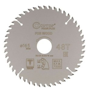 Диск пильный по дереву Cutop Profi plus c тефлоновым покрытием 48Т 165х1.3/2х30/25.4/20/16 мм