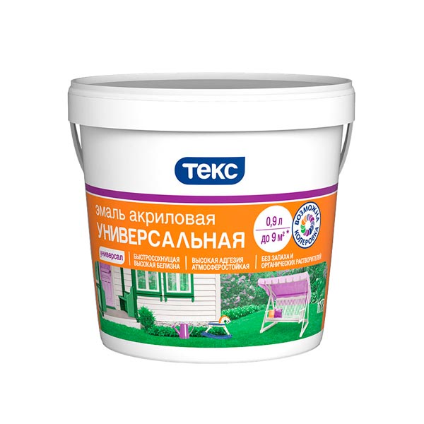 Эмаль Текс Универсал акриловая глянцевая 0.9 л