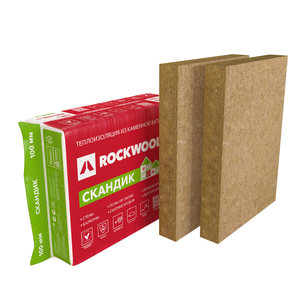 Утеплитель Rockwool Лайт Баттс Скандик 800х600х100 мм 6 шт 2.88 м2 — изображение 2