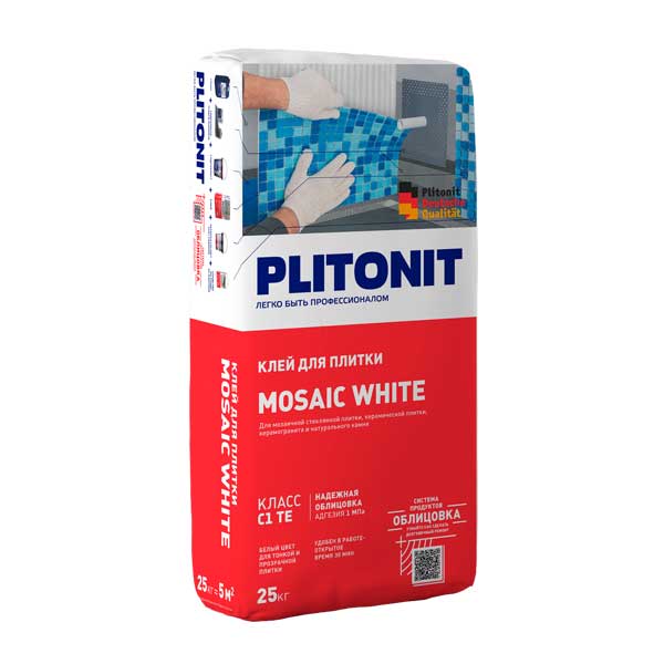 Клей для плитки Плитонит Mosaic White 25 кг