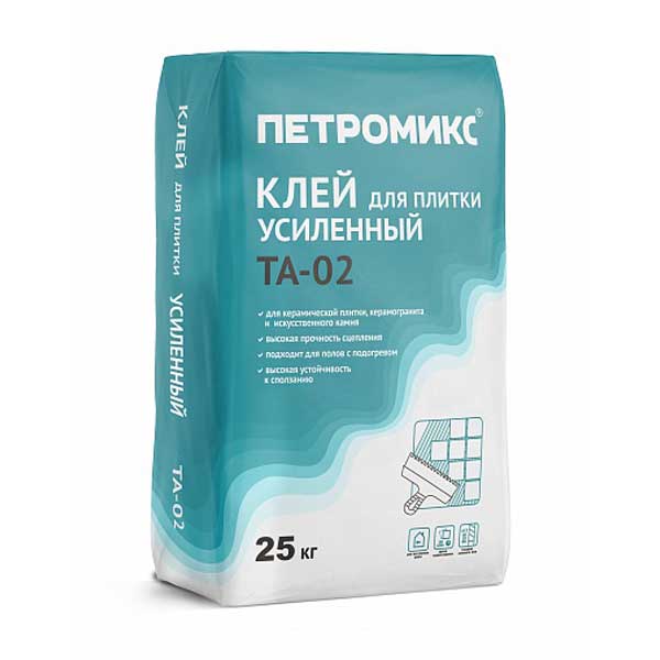 Клей для плитки усиленный Петромикс TA-02 25 кг