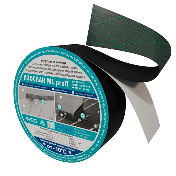 Клейкая лента усиленная сетчатым волокном Изоспан ML Proff 60 мм 25 м