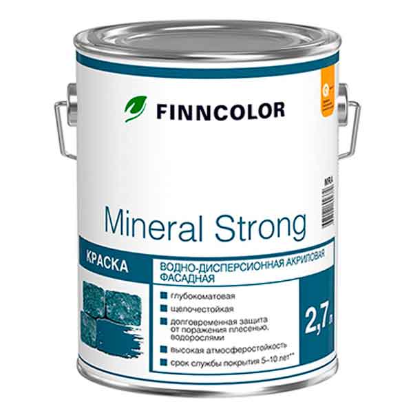 Краска в/д акриловая фасадная глубокоматовая Finncolor Mineral Strong 2.7 л