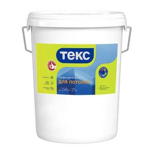 Краска в/д для потолка Текс Универсал белая 25 кг