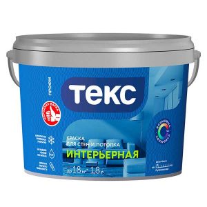 Краска в/д интерьерная Текс Профи белая основа А 1,8 л