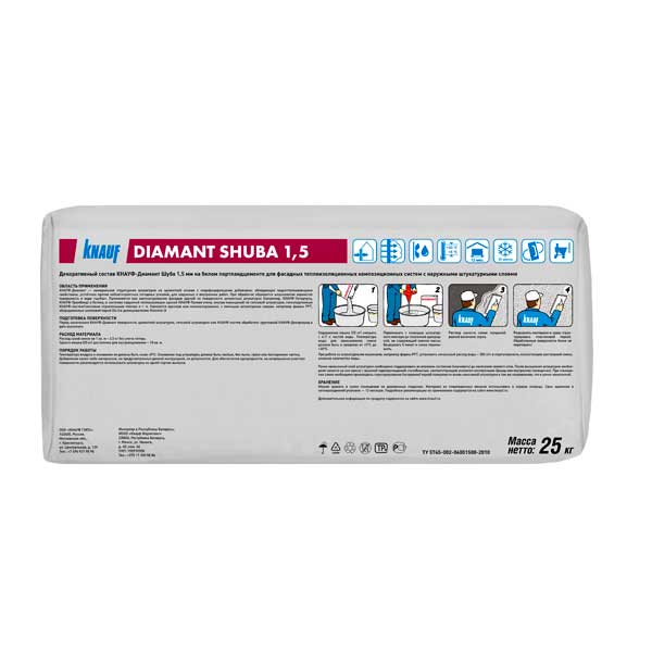Декоративная штукатурка КНАУФ-Диамант шуба 1.5 25 кг — изображение 2