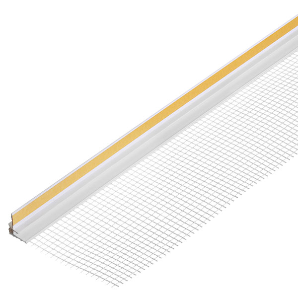 Профиль примыкания оконный самоклеящийся с сеткой 9 мм 2.4 м пластиковый