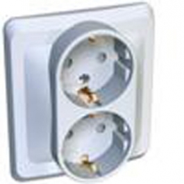 Розетка скрытая двойная с заземлением без шторок Schneider PC16-007B
