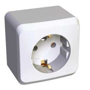 Розетка наружная с заземлением со шторками Schneider PA16-004B