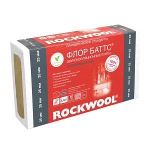 Шумоизоляция Rockwool Флор Баттс 1000x600x50 мм 4 шт 0.12 м3