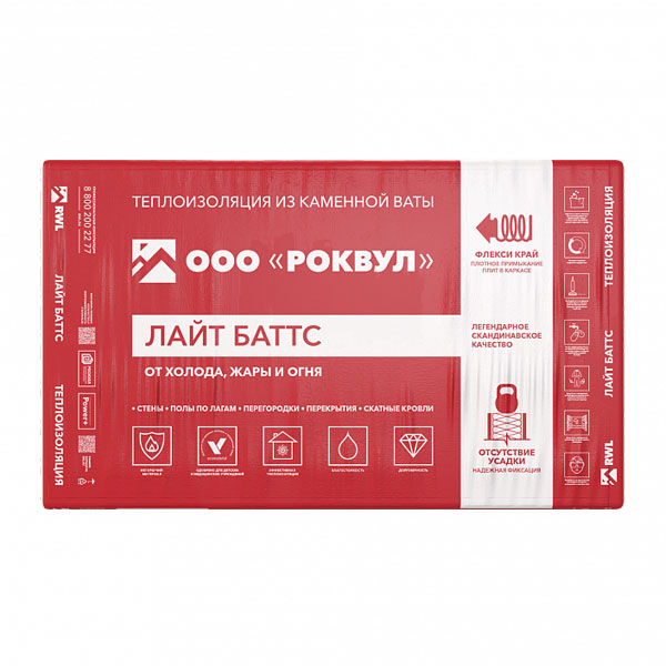 Утеплитель Rockwool Лайт Баттс 1000х600х100 мм 5 шт 3 м2