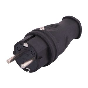 Вилка каучуковая прямая с заземлением IP44 16А