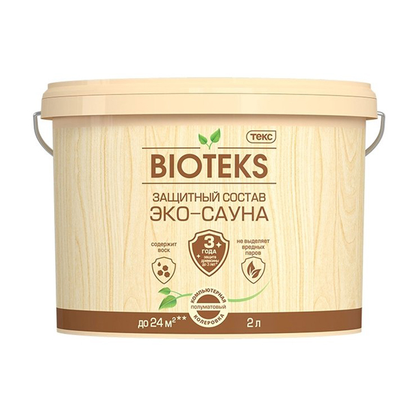 Защитный состав Текс Bioteks Эко-сауна полуматовый 2 л
